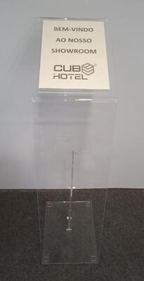 Expositor Informação Acrílico 5mm Porta folha A4